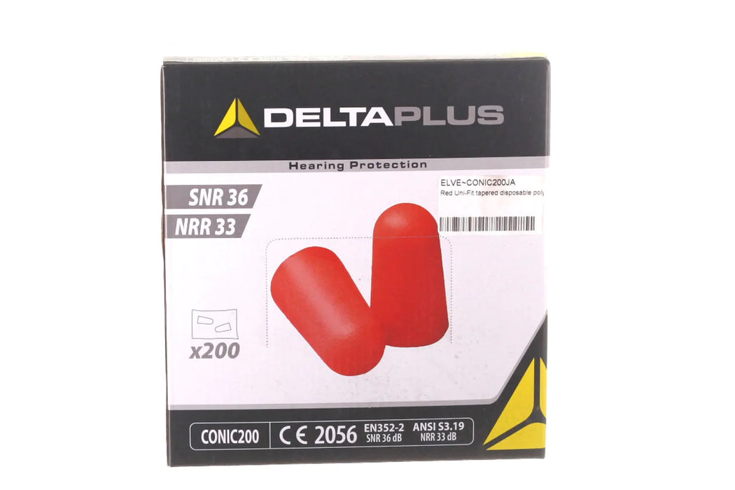 81-12P DELTA PLUS EAR PLUGS ANSI S3.19 - NRR33 dB (200) BOX
