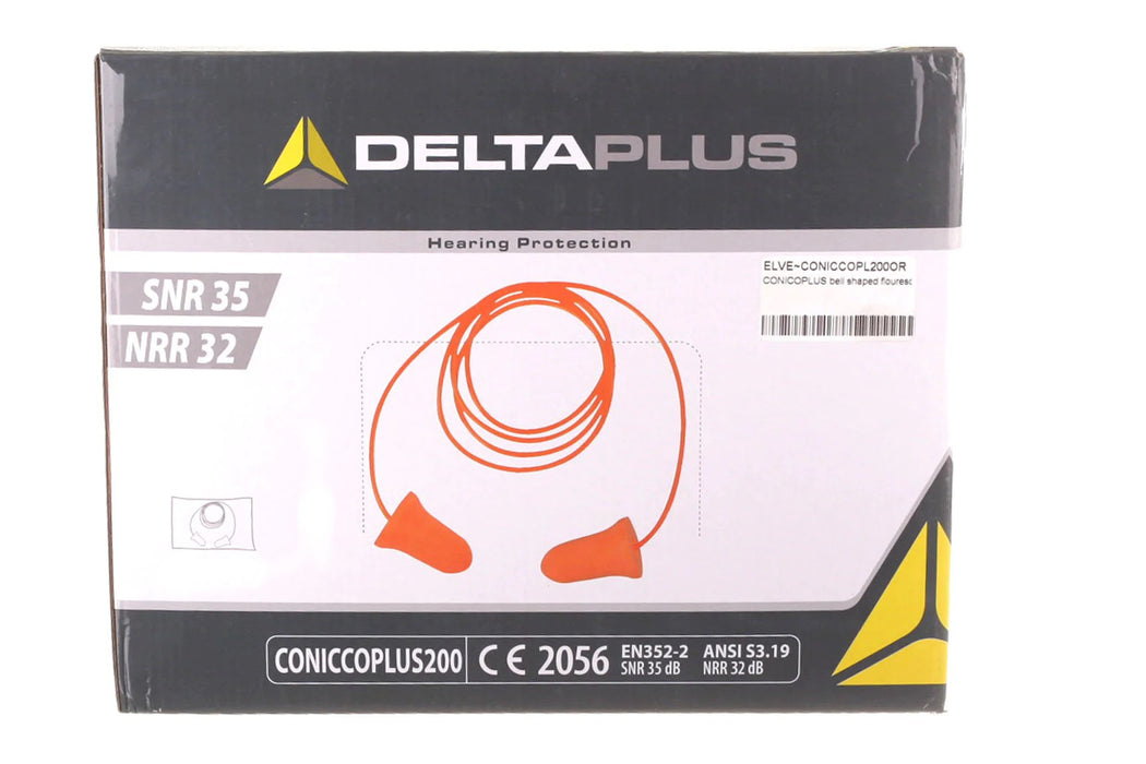 81-12C DELTA PLUS Plugs with Cord (box of 100) ANSI S3.19 - NRR32 d